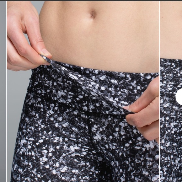 Lululemon Shine Tight Shimmy Shimmer Black White Leggings - Picture 5 of 15